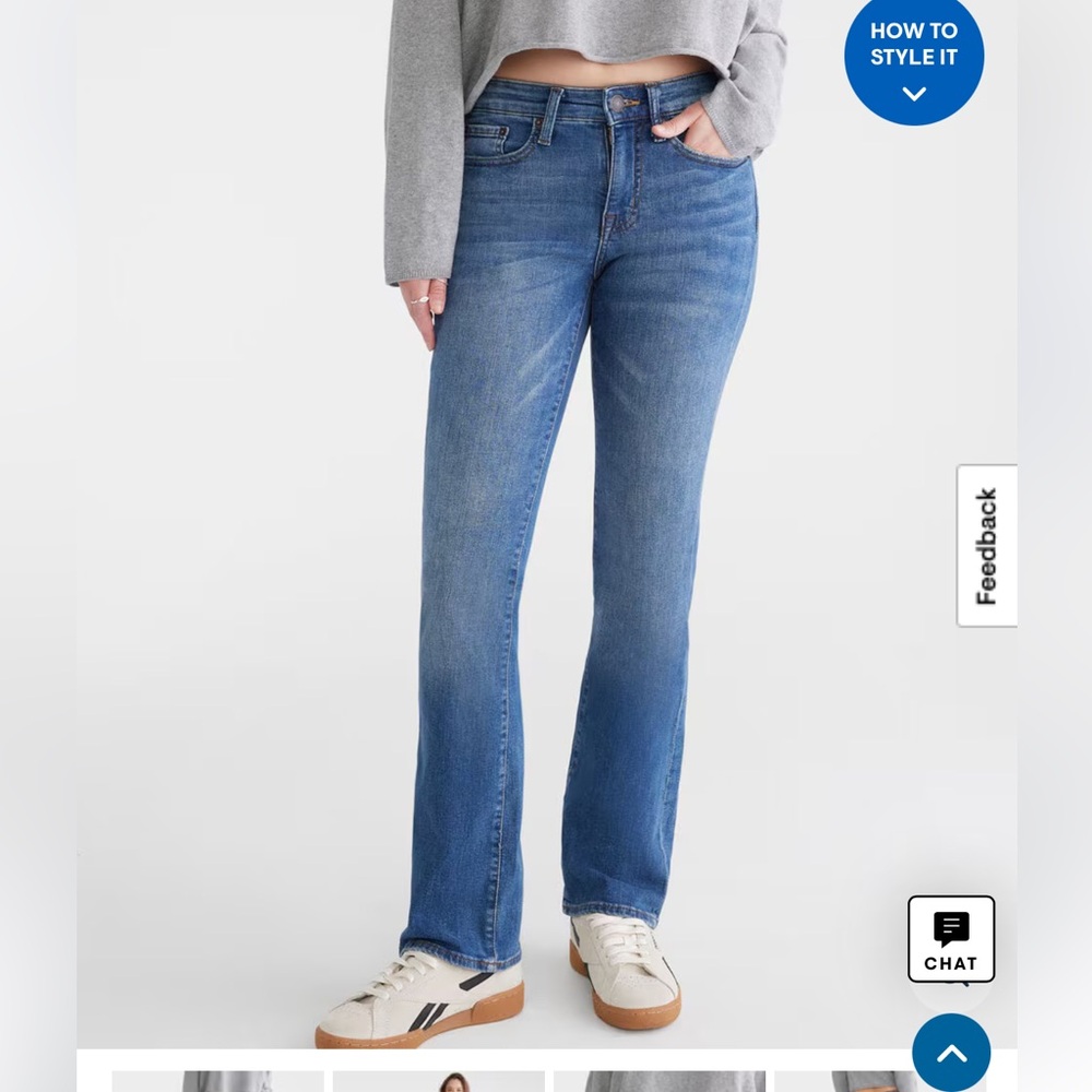 Aeropostale Mid Rise Bootcut Jeans 14 Regular